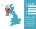 Belfast map infographic vector isolated illustration Royalty Free Stock Photo