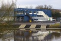 Belfast Rowing Club facility on the calm waters of the River Lagan Northern Ireland