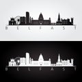 Belfast skyline and landmarks silhouette