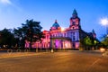 Nightlife with illuminated city hall in Belfast, UK