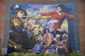 Mural of famous people on the Newtownards Road in Belfast, United Kindgom