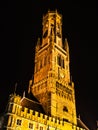 Belfort, or Belfry Tower, at Grote Markt square in Bruges, Belgium Royalty Free Stock Photo