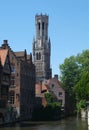 Belfort Bruges with water Royalty Free Stock Photo