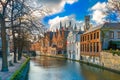 Belfort and the Green canal in Bruges, Belgium