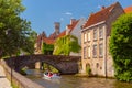 Belfort and the Green canal in Bruges, Belgium Royalty Free Stock Photo