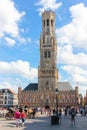 Belfort. Market square. Bruges. Belgium Royalty Free Stock Photo
