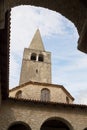 The belfry and the baptistery in the Euphrasian Basilica in Porec Royalty Free Stock Photo