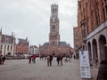 Belfry, the Beffroi of Bruges, a high medieval tower, a civil monument that symbolized the communal independence of the city