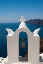 Belfry at blue sky on Santorini island Royalty Free Stock Photo