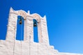 Belfry at blue sky on Sifnos island Royalty Free Stock Photo