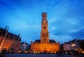 Belfry of Bruges at Grote Markt, Belgium Royalty Free Stock Photo