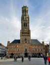 The Belfry of Bruges & x28;Dutch: Belfort van Brugge& x29; is a medieval bell tower in the centre of Bruges, Belgium Royalty Free Stock Photo