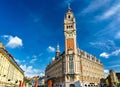 Belfry of the Chamber of Commerce. A historic building in Lille, France Royalty Free Stock Photo