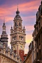 The belfry of the Chamber of Commerce in Lille France Royalty Free Stock Photo