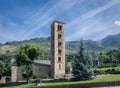 Belfry and church of Sant Climent de Taull, Catalonia, Spain. Romanesque style Royalty Free Stock Photo