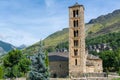 Belfry and church of Sant Climent de Taull, Catalonia, Spain. Romanesque style Royalty Free Stock Photo