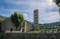 Belfry and church of Sant Climent de Taull, Catalonia, Spain. Romanesque style Royalty Free Stock Photo