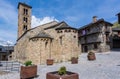 Belfry and church of Santa Maria de Taull, Catalonia, Spain. Romanesque style Royalty Free Stock Photo