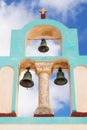 Belfry details of a church in Exo Gonia village, Santorini