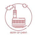 Belfry of ghent. Vector illustration decorative design