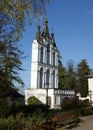 Belfry of the late 16th-century Transfiguration Church in Bolshie Viaziomy, Golitsyno, Moscow Oblast, Russia Royalty Free Stock Photo