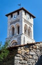 the belfry of the medieval church Saint-Pierre-aux-liens Royalty Free Stock Photo