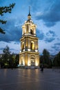 Belfry of the Pokrovsky Women`s Monastery in Moscow, Russia.