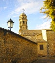 Belfry of renaissance cathedral of Baeza at sunset, Spain Royalty Free Stock Photo