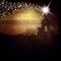 Belfry and Star of Bethlehem christmas card Royalty Free Stock Photo