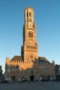 The Belfry Tower Belfort van Brugge at the Markt Square in Bruges, Belgium