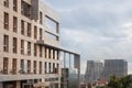 Panorama of Belgrade skyline from B2 Office building with the construction site of Belgrade waterfront, or Beograd na vodi, behind Royalty Free Stock Photo