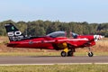 Belgian Air Force SIAI-Marchetti SF.260 trainer plane on the tarmac of Kleine-Brogel airbase. September 14, 2019