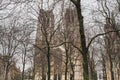 Belgian architecture and religious symbol: Cathedrale des sts Michel et Gudule Brabantine Gothic hidden facade. Brussels, Belgium