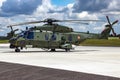 Belgian army NH90 helicopter on the tarmac of Beauvechain Air Base. Belgium - May 20, 2015