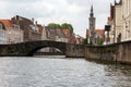 Belgian Bruges waterways in old town