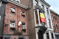 Belgian flag on the facade of a building Royalty Free Stock Photo