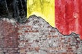 Belgian Flag On Grungy Wall Royalty Free Stock Photo