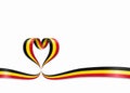 Belgian flag heart-shaped ribbon. Vector illustration.