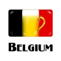 Belgian flag with pint of beer in the middle as a national sign Royalty Free Stock Photo