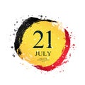 Belgian flag in the shape of a circle. July 21 - Belgium Independence Day