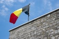 Belgian flag in top of citadel Dinant Royalty Free Stock Photo
