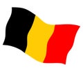 Belgian flag waving on a white background Royalty Free Stock Photo