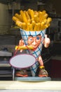 Belgian fries mascot in Bruges Royalty Free Stock Photo