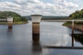 Belgian Gileppe dam with artificial lake with drinking water supplies