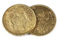 Belgian gold coins Royalty Free Stock Photo