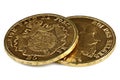 Belgian gold coins Royalty Free Stock Photo