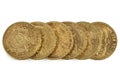 Belgian gold coins Royalty Free Stock Photo