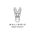 Belgian malinois dog Line art Logo Design