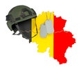 Belgian military force, army or war concept. 3D rendering