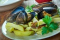 Belgian Moules frites Royalty Free Stock Photo